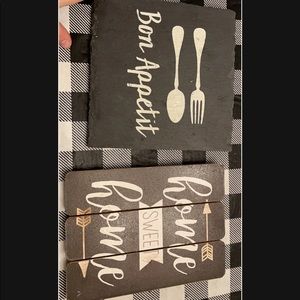 Two home kitchen signs